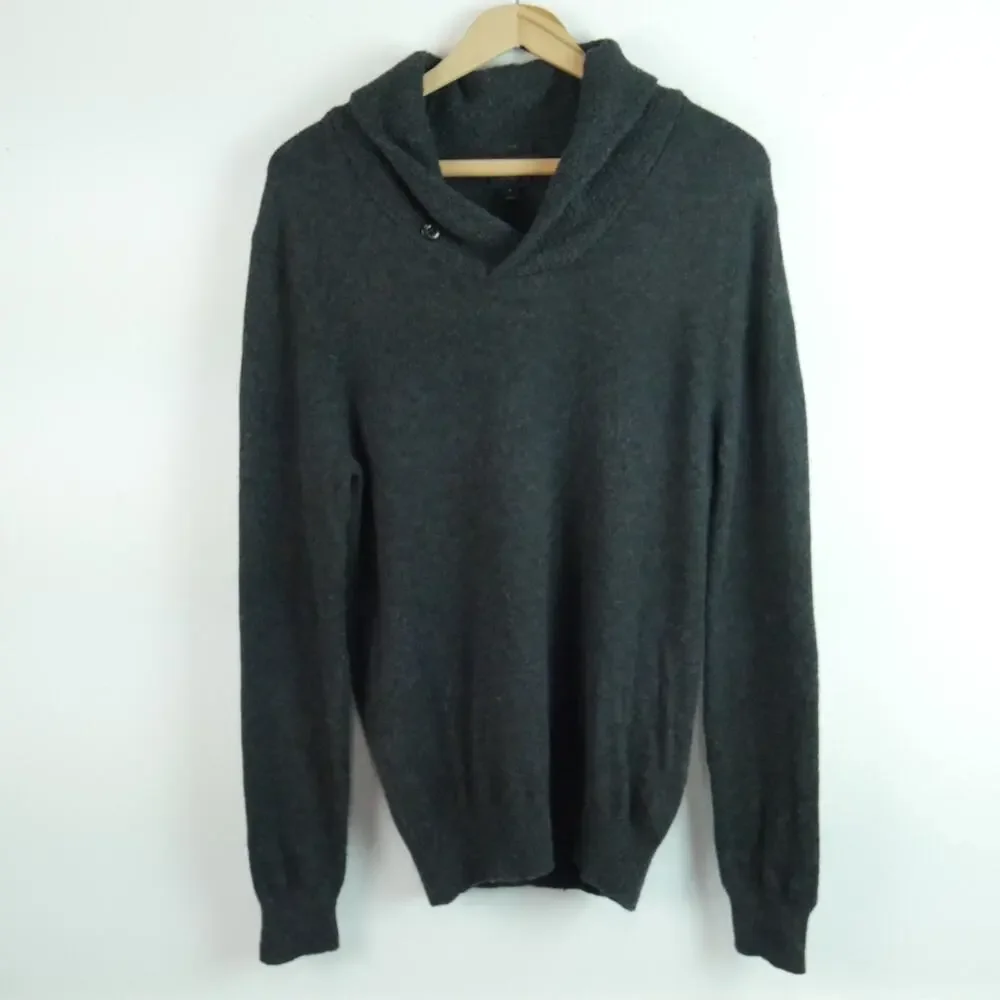 J Crew Small‎ Pullover Sweater Shawl Collar Old Money Elbow Patch Preppy Luxury